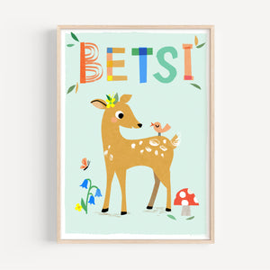 Deer Personalised Name Print