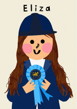 Load image into Gallery viewer, Horse riding Girl Portrait Print- click to customise!
