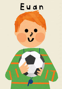 Football Boy Portrait Print- click to customise!