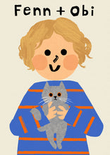 Load image into Gallery viewer, Cat Boy Portrait Print- click to customise!
