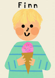 Ice cream Boy Portrait Print- click to customise!