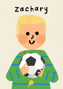 Football Boy Portrait Print- click to customise!