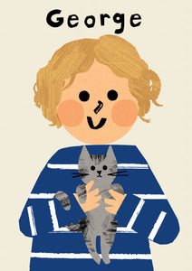 Cat Boy Portrait Print- click to customise!