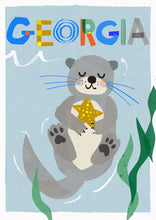 Load image into Gallery viewer, Personalised Otter Giclee Print
