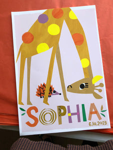 Giraffe Personalised Name Print