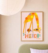Load image into Gallery viewer, Giraffe Personalised Name Print
