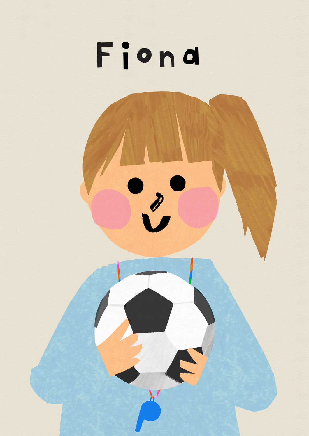Footie Girl Portrait Print- click to customise!
