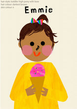 Load image into Gallery viewer, Ice cream Girl Portrait Print- click to customise!
