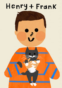 Cat Boy Portrait Print- click to customise!