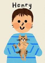 Load image into Gallery viewer, Cat Boy Portrait Print- click to customise!
