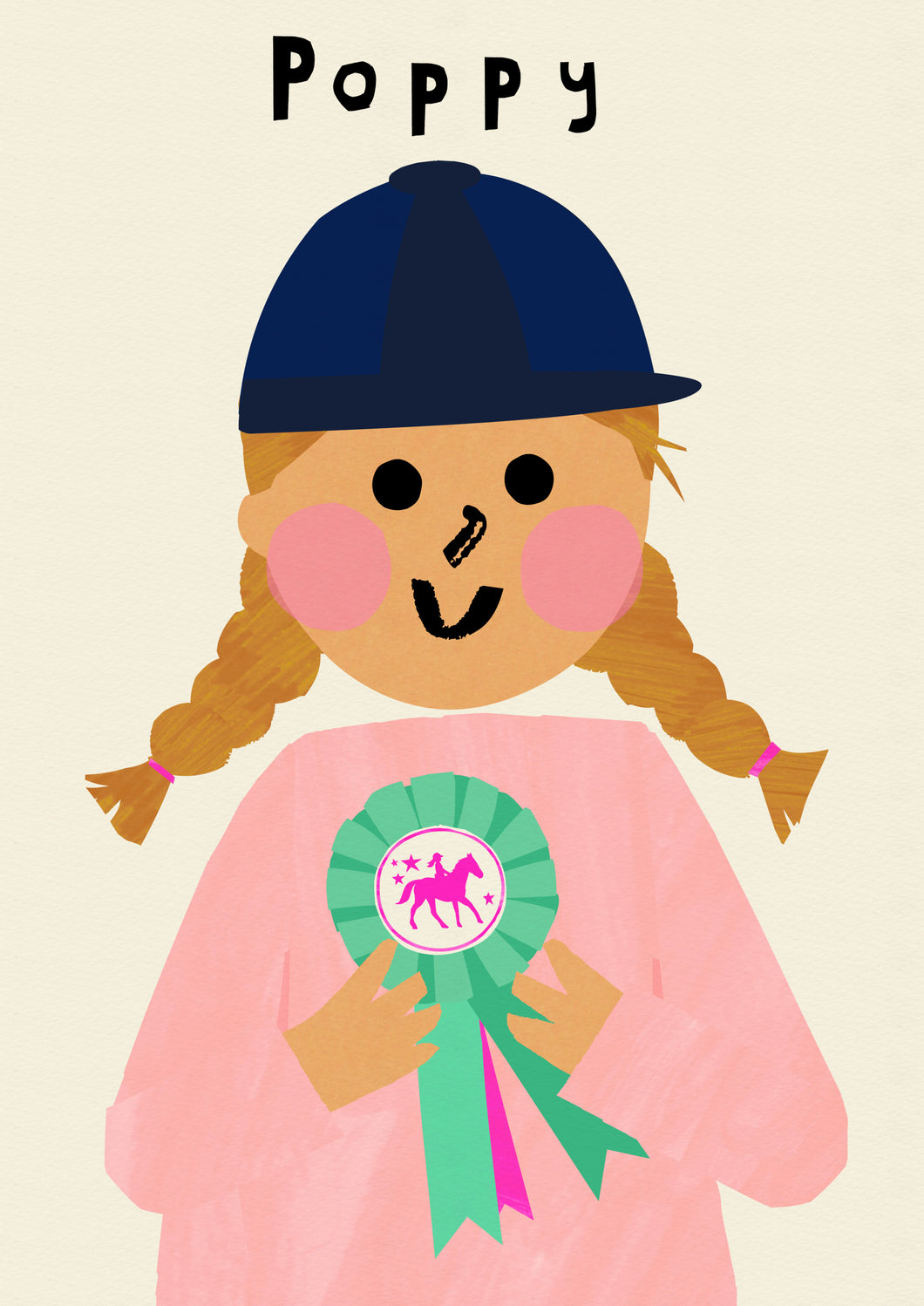 Horse riding Girl Portrait Print- click to customise!