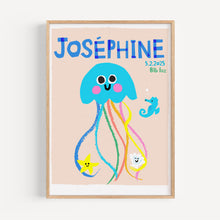 Load image into Gallery viewer, Jellyfish Personalised Name Print (Shell Pink or Soft Grey)
