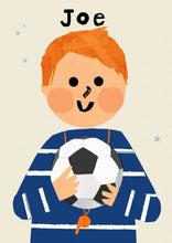 Load image into Gallery viewer, Football Boy Portrait Print- click to customise!
