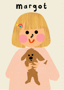 Puppy Girl Portrait Print- click to customise!