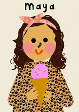 Load image into Gallery viewer, Ice cream Girl Portrait Print- click to customise!
