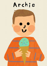 Load image into Gallery viewer, Ice cream Boy Portrait Print- click to customise!
