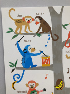 Family Tree Print- Monkeys