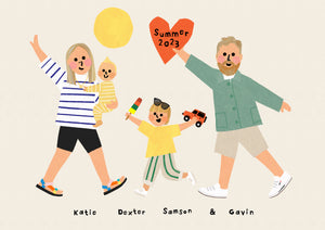 Best Friends/ Family bespoke portrait- send me your photo's to draw from!