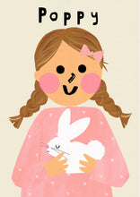 Load image into Gallery viewer, Bunny Girl Portrait Print- click to customise!
