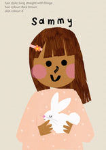 Load image into Gallery viewer, Bunny Girl Portrait Print- click to customise!
