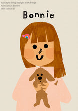 Load image into Gallery viewer, Puppy Girl Portrait Print- click to customise!
