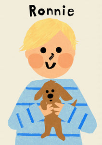 Puppy Boy Portrait Print- click to customise!