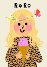 Load image into Gallery viewer, Ice cream Girl with Daisy&#39;s Portrait Print- click to customise!
