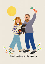 Load image into Gallery viewer, Best Friends/ Family bespoke portrait- send me your photo&#39;s to draw from!
