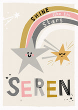 Load image into Gallery viewer, &#39;Shine like the stars&#39; Personalised name print
