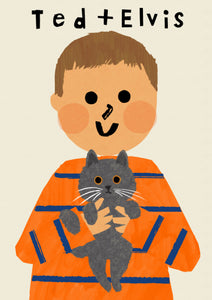 Cat Boy Portrait Print- click to customise!