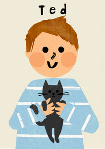 Cat Boy Portrait Print- click to customise!