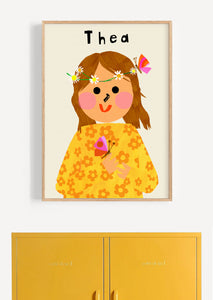 Butterfly Girl Portrait Print- click to customise!