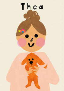 Puppy Girl Portrait Print- click to customise!