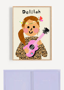 Music Girl Portrait Print- click to customise!