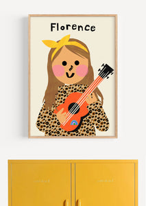 Music Girl Portrait Print- click to customise!