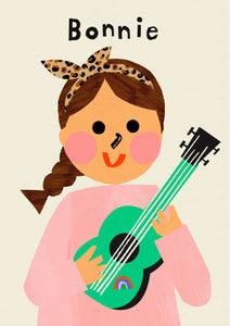 Music Girl Portrait Print- click to customise!