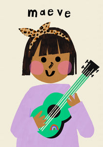 Music Girl Portrait Print- click to customise!