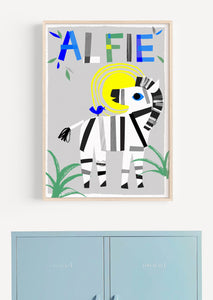 Zebra Personalised Name Print