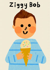 Ice cream Boy Portrait Print- click to customise!