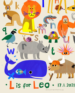 A NEW Animal Alphabet PERSONALISED
