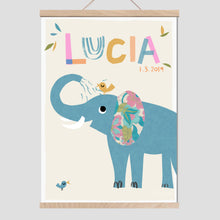 Load image into Gallery viewer, Elephant Personalised Name Print
