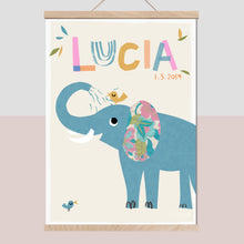 Load image into Gallery viewer, Elephant Personalised Name Print
