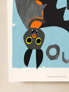 Personalised Hang Out Bat Print
