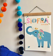 Load image into Gallery viewer, Elephant Personalised Name Print
