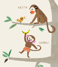 Load image into Gallery viewer, Family Tree Print- Monkeys
