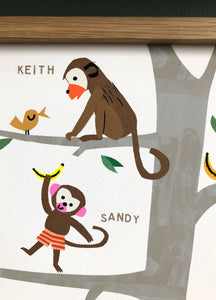 Family Tree Print- Monkeys