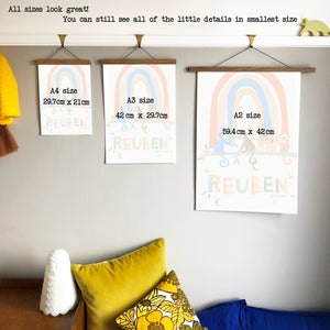 Alligator Sibling's Personalised Name Print