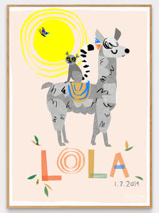Llama Personalised Name Print