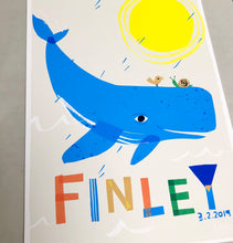 Load image into Gallery viewer, Whale Personalised Name Print

