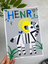 Load image into Gallery viewer, Zebra Personalised Name Print
